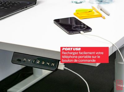 Bureau assis debout électrique Josi | LxP 140 x 80 cm | Gris basalte-Noir | Novigami